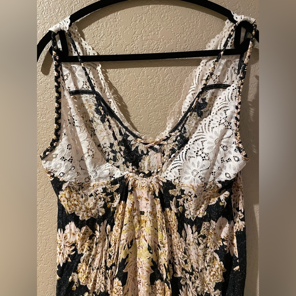 Free People Black and Cream Lace Dress - Picture 2 of 5